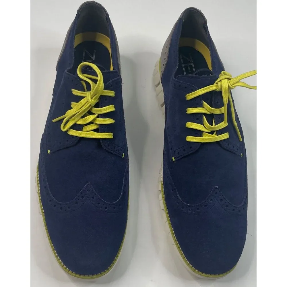 Zero Grand DC Wing S O Men's Blue Suede Dress Shoes Size 13‎ M